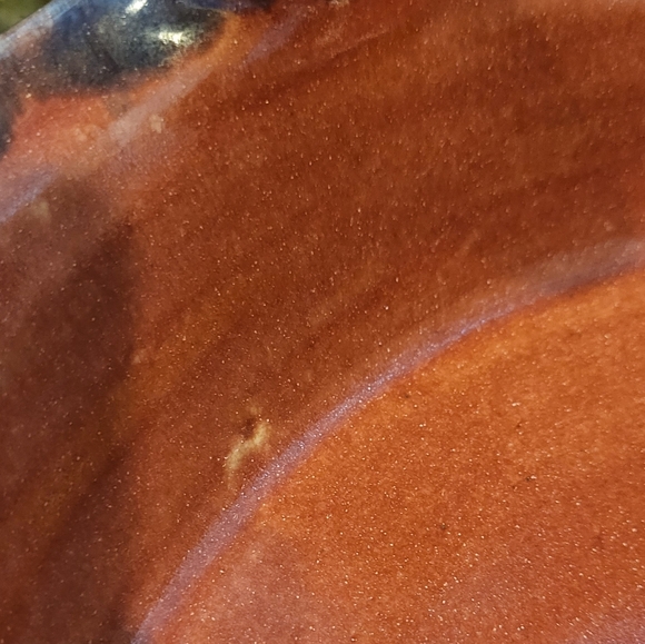 Sheltons North Carolina Pottery Dish Mauve Pink and Dark Blue Glaze 1995 - Picture 8 of 10